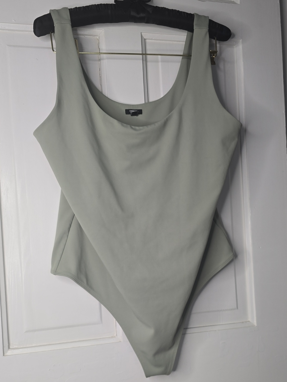 Express Light Sage Scoop Neck Bodysuit